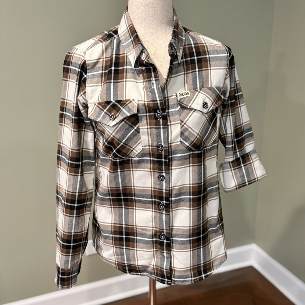 DIXXON Flannel Women’s Brown and White Plaid